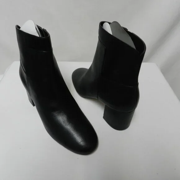 Cole Haan Arden Leather block heel Ankle boots botties black zip NEW Size Sz 9
